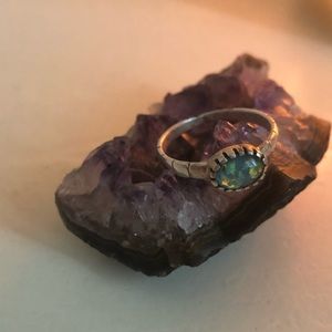 Sterling silver fire Opal ring